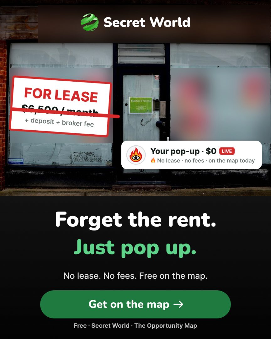 Forget the rent. Just pop up: a pop-up live on the Secret World map